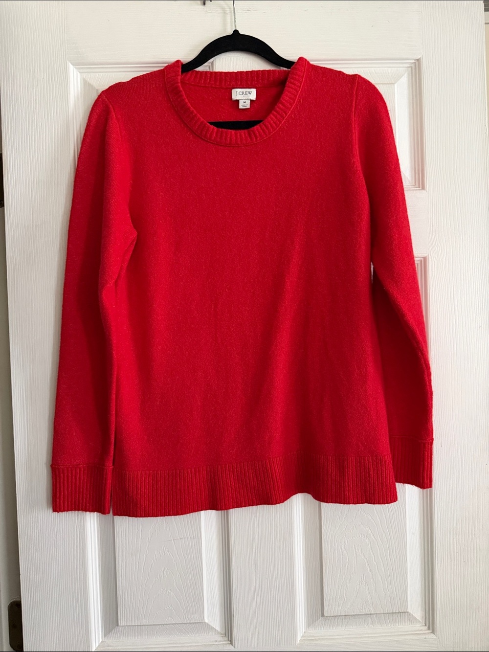 J. Crew Factory Bright Red Crewneck Sweater M